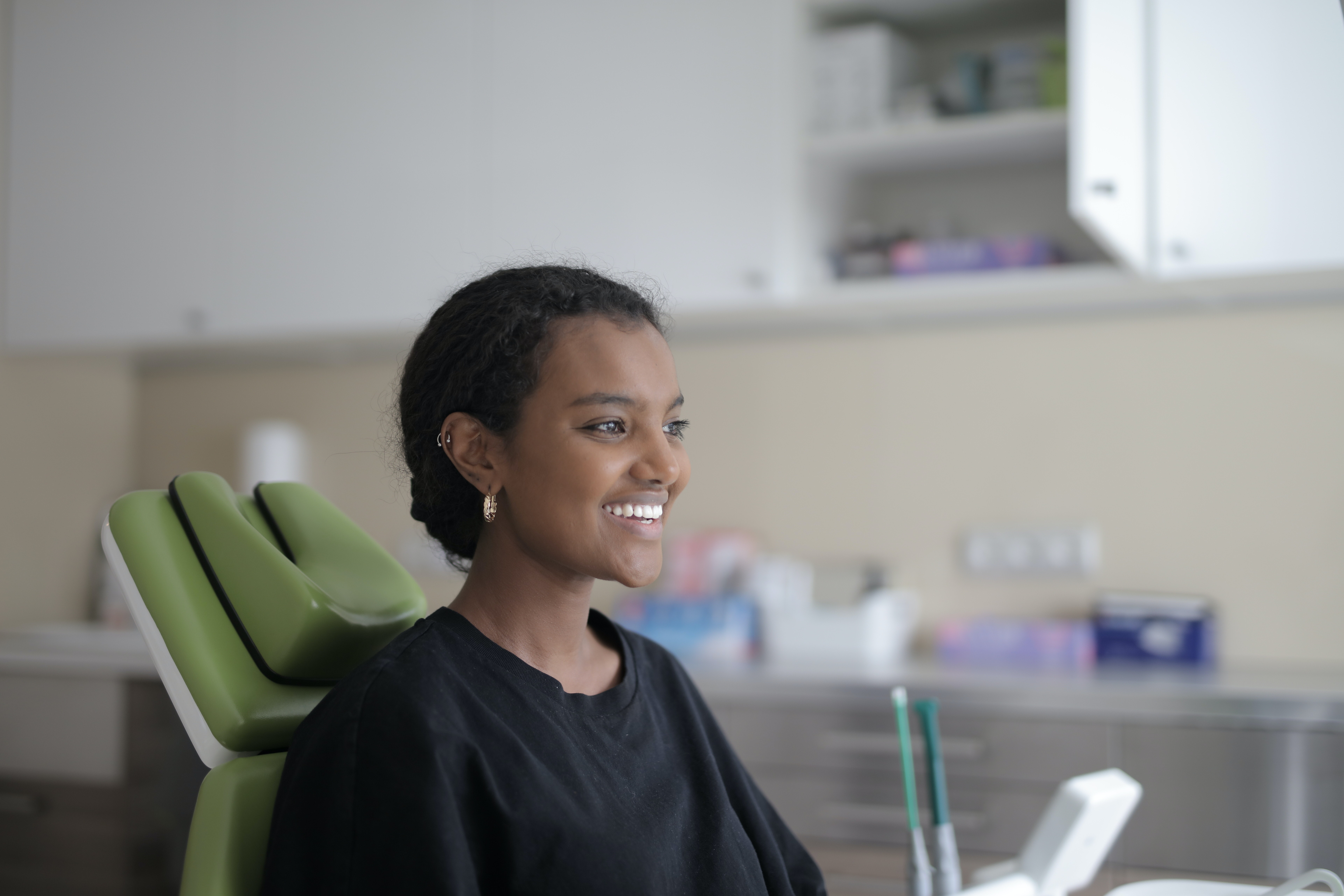 Photo by Andrea Piacquadio from Pexels Smiling after veneers